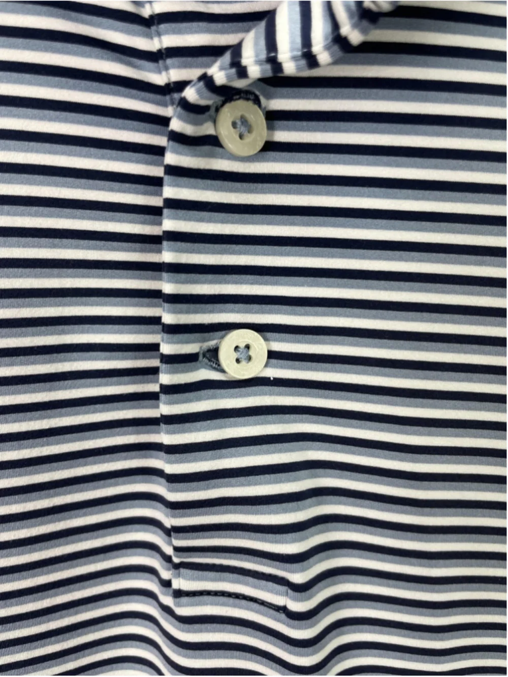 RLX Ralph Lauren Polo Shirt Mens Large Blue Stripe Golf Performance Stretch